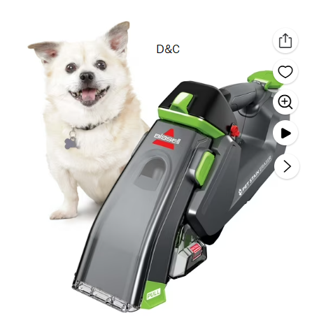 BISSELL Pet Stain Cordless Eraser, Handheld Portable Carpet Cleaner, 3180