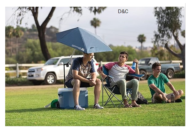 Sport-Brella Versa-Brella SPF 50+ Adjustable Umbrella with Universal Clamp, Dark Blue