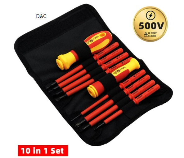 10Pcs Screwdriver Set w/ Magnetic Case – Interchangeable Blade