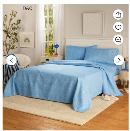 Mainstays by Becky G. & Alejandra 4-Piece Blue Cool Geo Super Soft Microfiber Bed Sheet Set, Queen