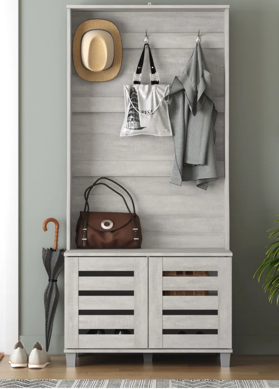 Lismore Hall Tree 31.3” Wide with Bench and Shoe Storage