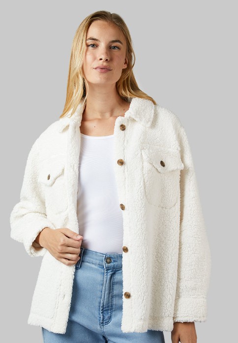WOMEN’S COZY SHERPA SHIRT JACKET