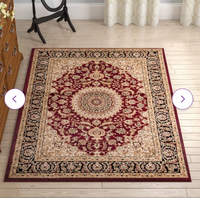 Shiflett Oriental Burgundy/Mustard/Black Area Rug