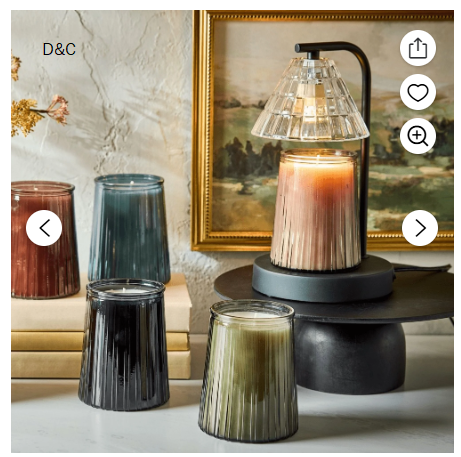 Better Homes & Gardens Candle Warmer Lamp, Glass Shade, Black, Traditional, 10.5 Inch, 1 Count