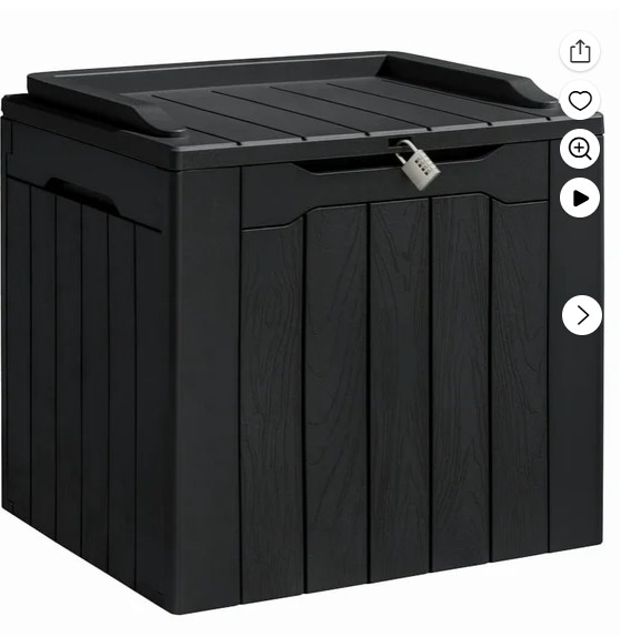 Homall 31 Gallon Outdoor Deck Box In Resin with Seat, Black