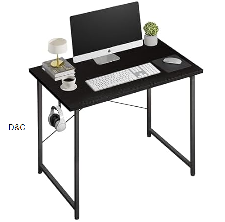 Computer Desk with Headphone Hooks