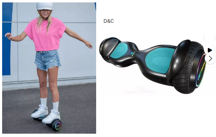 Jetson Dash Hoverboard, LED Lights, Black, Kids 6+