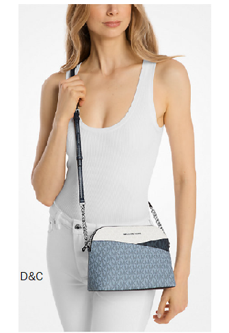 Michael Kors Jet Set Travel Color-Block Signature Logo Crossbody Bag