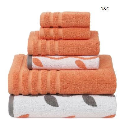 Modern Threads Organic Vines 6-Piece Yarn Dyed Jacquard & Solid Towel Set – 100% Cotton, Quick Dry & Absorbent Bath, Hand & Washcloths