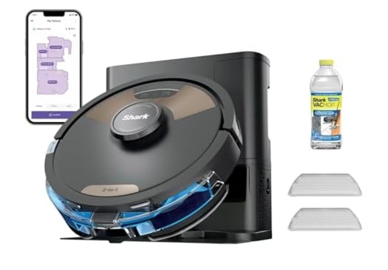 Shark Matrix Plus 2-in-1 Robot Vacuum & Sonic Mop, Home Mapping, HEPA Bagless Self Empty Base with 30-Day Capacity, CleanEdge, for Pet Hair, WiFi, UR2650WS