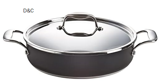 MAGEFESA Prisma 11-inch Braiser with Lid, made in 18/10 Stainless Steel, for All Types of Stovetops, including INDUCTION, Easy Cleaning, Dishwasher and Oven Safe up to 392ºC