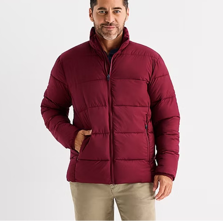St. John’s Bay Mens Water Resistant Midweight Puffer Jacket