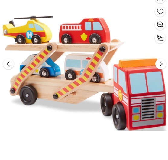 Melissa & Doug Wooden Emergency Vehicle Carrier