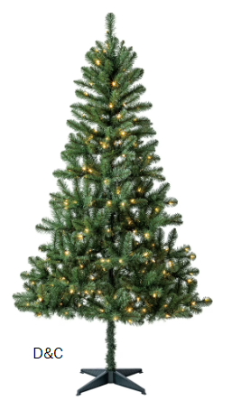 6.5′ Pre-Lit Madison Pine Green Artificial Christmas Tree with Color-Changing LED Lights, by Holiday Time