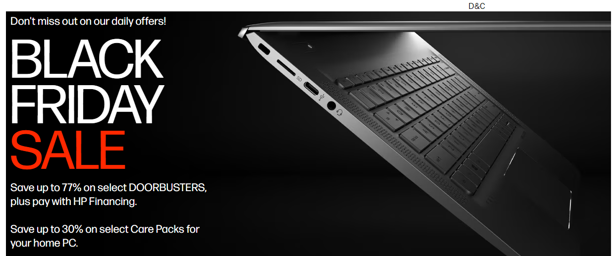 HP Black Friday saleSave upto 77% off on doorbusters