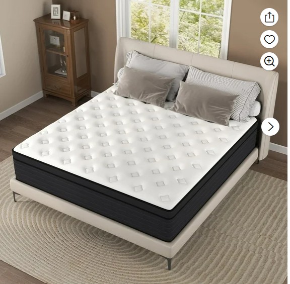 Yilicy 12 inch Queen Mattress, Gel Memory Foam & Spring Hybrid Medium Comfort Mattress in a Box,Adult