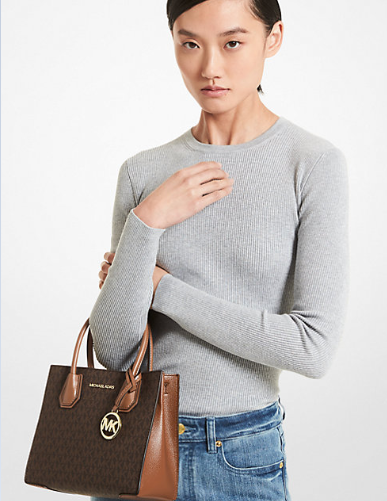 Mercer Medium Logo and Leather Accordion Crossbody Bag