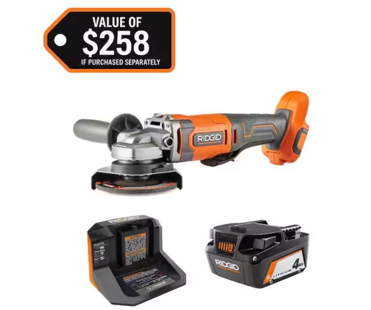 18V Cordless 4-1/2 in. Angle Grinder Kit with 4.0 Ah Battery and Charger