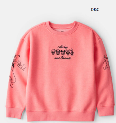 Girls Disney© Mickey Mouse Long-Sleeve Pullover Sweatshirt – Pink