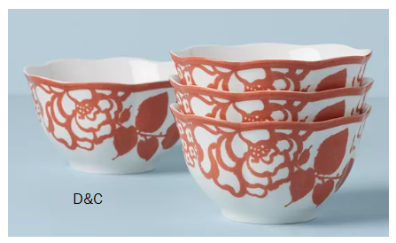 Lenox Butterfly Meadow Cottage Rice Bowls, Set of 4