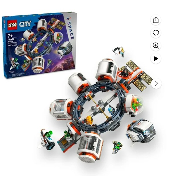 LEGO City Modular Space Station STEM Toy, Modular Exploration Science Toy with 6 Astronaut Minifigures, Gifts for Boys, Girls, and Kids Ages 7 and Up, Building Toy for Kids, 60433