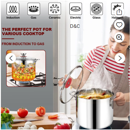 Vesteel 12QT Stock Pot with Lid, Tri-Ply Bottom Stainless Steel Stockpot for Cooking Simmering Soup Stew, Heavy Duty Cookware Compatible with All Cooktops, Dishwasher Safe