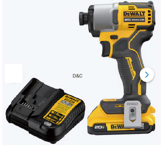 DEWALT 20-volt max 1/4-in Brushless Cordless Impact Driver (Battery Included and Charger Included )