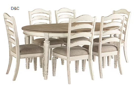 Signature Design by Ashley Realyn 7-Piece Oval Extension Ladderback Dining Set