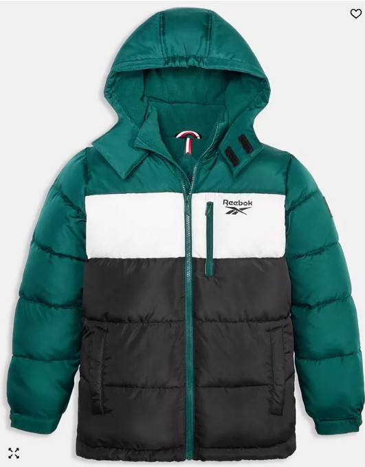 Big Boys Color Blocked Long Sleeve Puffer Jacket