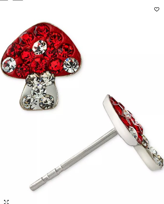 Giani Bernini Crystal Mushroom Stud Earrings in Sterling Silver
