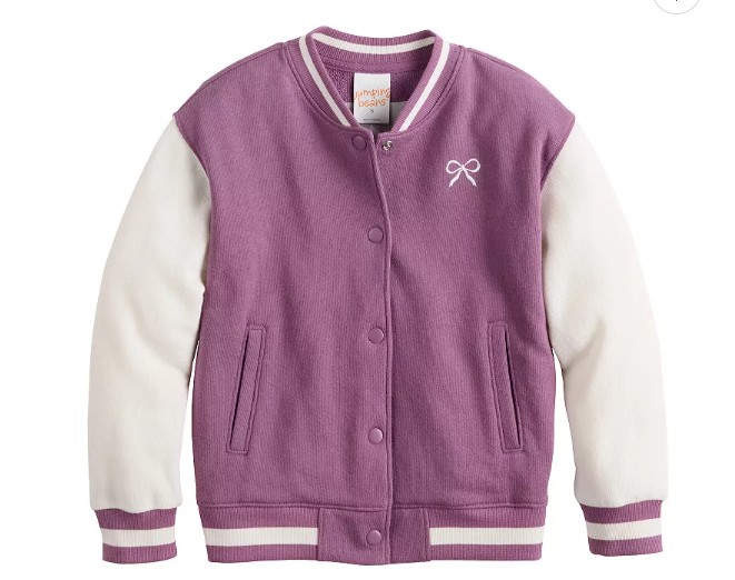 Girls 4-12 Jumping Beans® Varsity Bomber Jacket