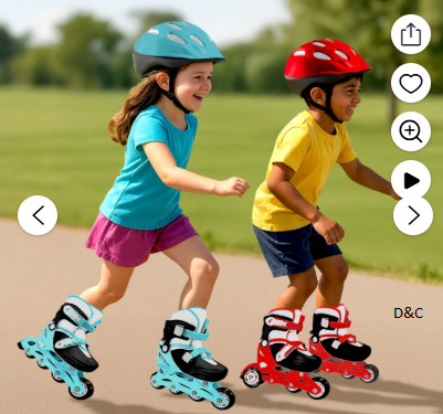 HALO Rise Above Jr. 3-Piece Adjustable Inline Skates Combo Set – Red – Skates and Helmet- Youth-Junior Sizes 12-2