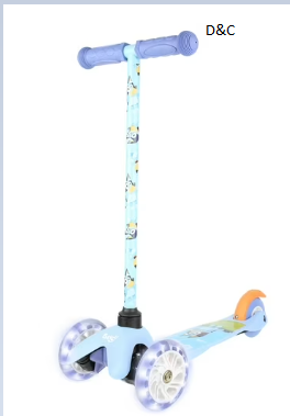 Great gifts for kids for any occasionBluey Light Up Wheel Tilt and Turn Toddler Scooter, 3 Wheel Kick Scooter for Kids Ages 3+, Blue
