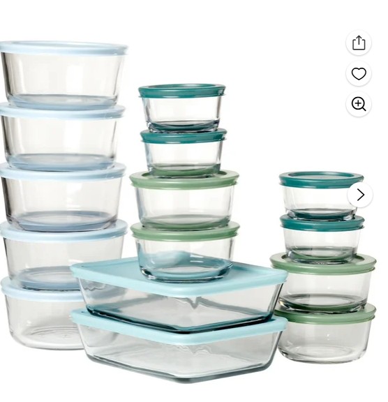 Anchor Hocking 32-Piece Glass Food Storage Containers with Colorful BPA-Free Lids