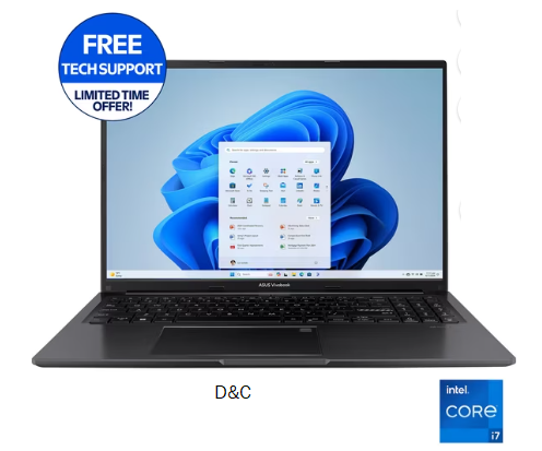 ASUS Vivobook 16″ WUXGA Laptop Intel Core i7-1355U 16GB RAM 512GB SSD Black