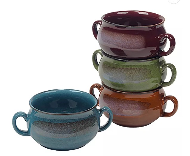 Certified International 4-Piece Stoneware Reactive Glaze Soup Crock Set