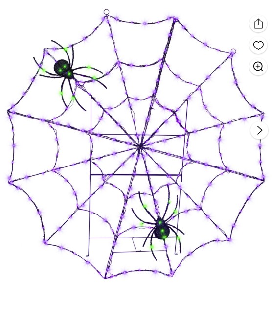 Halloween Giant LED Spider Web w/Green Lit Spider by Gemmy 69.09 in x 16.53 in x 70.47 in 7.60 lb