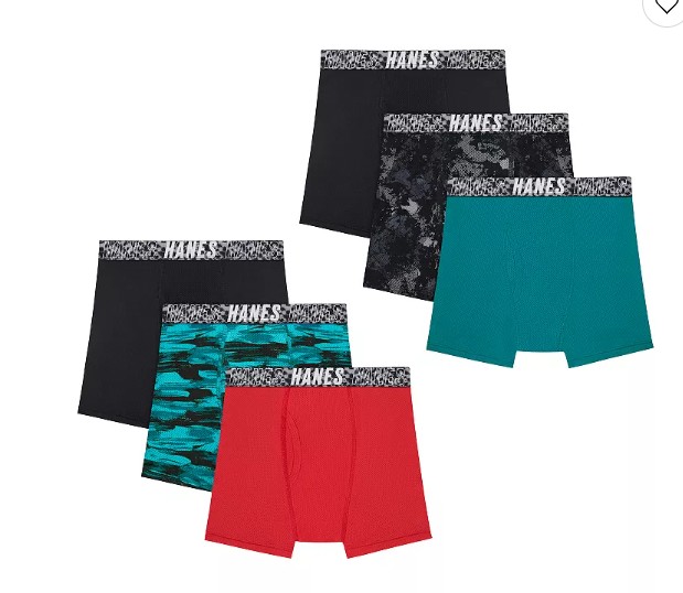 Boys 4-20 Hanes® Moves Ultimate 5+1 Bonus Pack Breathable Boxer Briefs