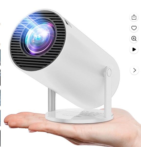 ARTSEA Projector 4K 1080P Support, Mini Projector Smart for Movie Projection Compatible with Phone- White