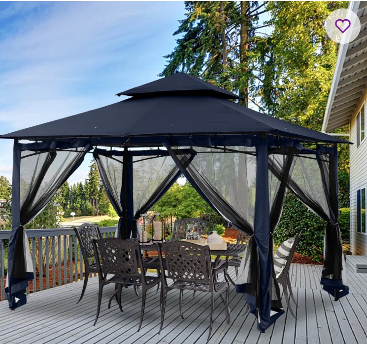 12 Ft. W x 10 Ft. D Steel Patio Gazebo The Soft Roof Gazebos