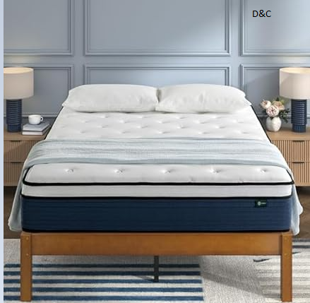 ZINUS 10 Inch Comfort Support Hybrid Mattress [New Version], Queen, Fiberglass Free, Medium Plush, Motion Isolation, Certified Safe Foams & Fabric, Mattress in A Box