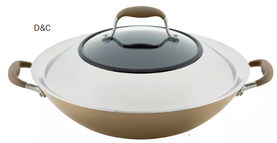 Anolon Advanced Home Hard-Anodized Nonstick Wok with Side Handles, 14″