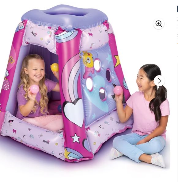 Minnie Mouse Preschool Indoor Inflatable Ball Pit Playland with 20 Soft Flex Balls, Ages 2-4, Pink