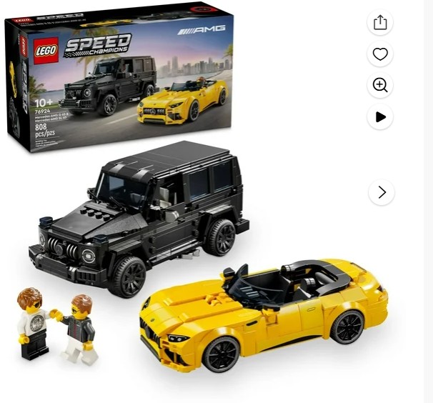 LEGO Speed Champions Mercedes-AMG G 63 & Mercedes-AMG SL 63 Toy Cars – Building Toys Set for Boys & Girls, Ages 10+ – Gift for Christmas – W/ 2 Minifigures – 76924
