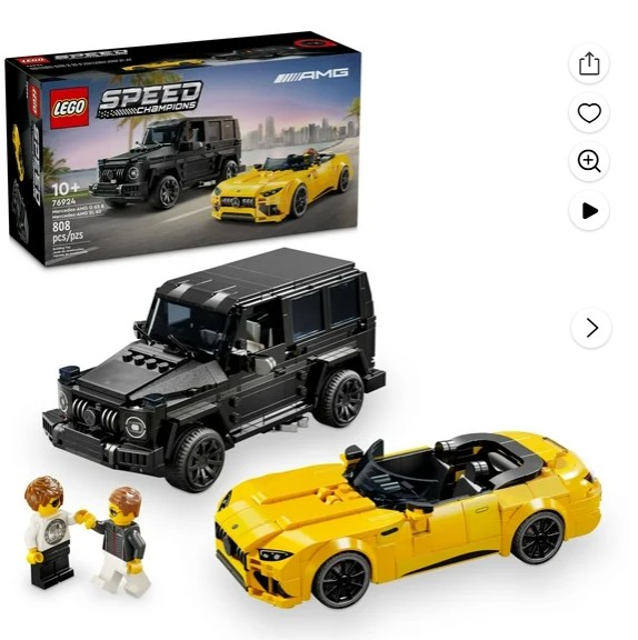 LEGO Speed Champions Mercedes-AMG G 63 & Mercedes-AMG SL 63 Toy Cars – Building Toys Set for Boys & Girls, Ages 10+ – Gift for Christmas – W/ 2 Minifigures – 76924