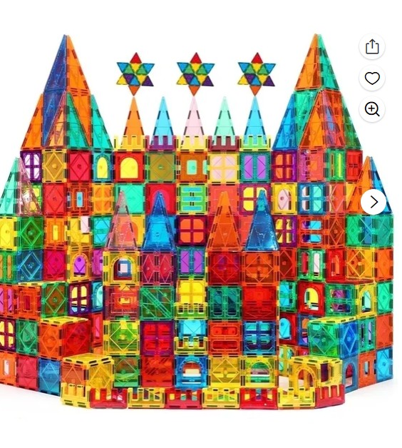 Magnetic Tiles for Kids,Educational Magnetic Building Blocks for Boys Girls, STEM Preschool Kidergarten Learning Toys