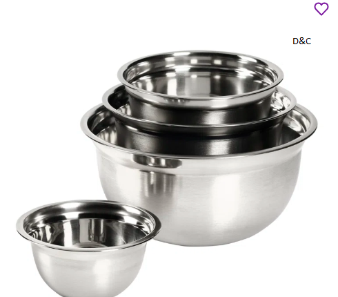 Prep And Tools Stainless Steel 4 Piece Nested Mixing Bowl Set