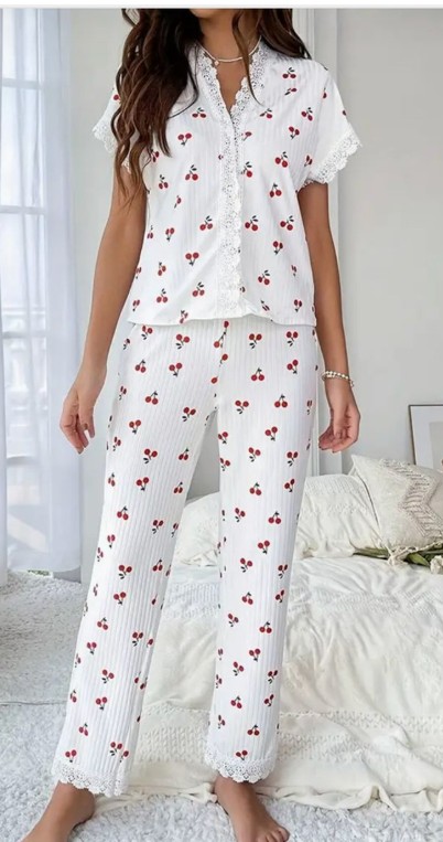 Cherry Print Women’s Pajama Set