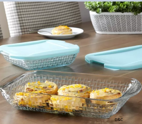 Anchor HockingBasketweave Embossed 4-Piece Bakeware Bundle
