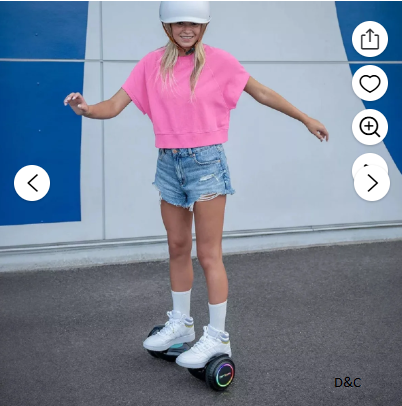 Jetson Dash Hoverboard, LED Lights, Black, Kids 6+